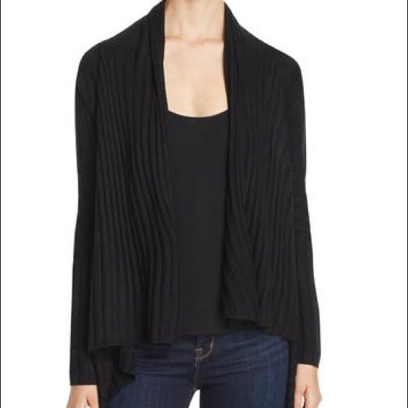 DRAPE FRONT SWEATER Open Ribbed Cardigan Sweater - Picture 1 of 3